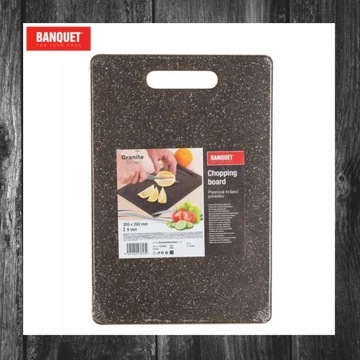 Tocător din plastic BANQUET GRANIT, maro închis, 30 x 20 x 0,8 cm – 12702001