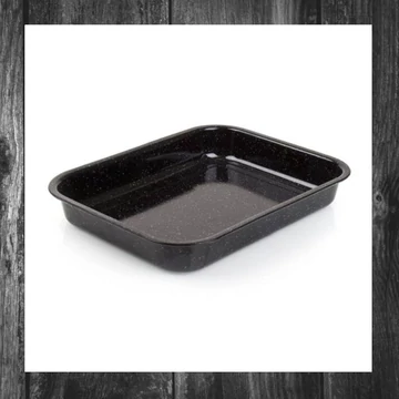 Tavă emailată Banquet CULINARIA, neagră, 34 x 26 x 5 cm