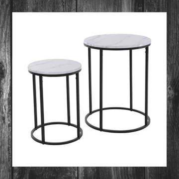Set de mese de depozitare, 2 piese, cu efect de marmură – 40728.1