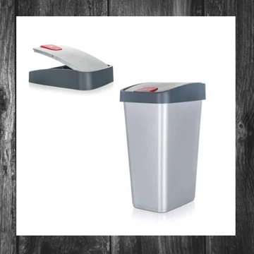 KEEEPER – Coș de gunoi din plastic, 45 L, gri, 61,5 x 40 x 30 cm 53995011