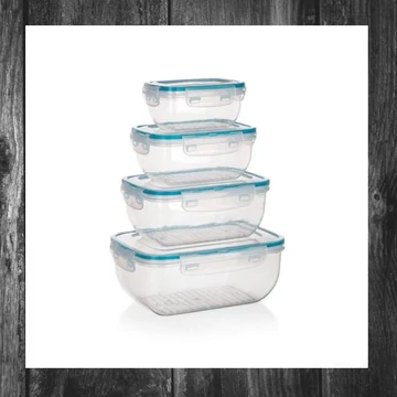 BANQUET LEYA – Set de recipiente din plastic cu capac ermetic, 0,4 / 0,8 / 1,4 / 2,3 L, 4 bucăți 55075283