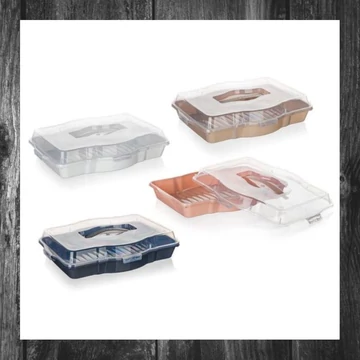 Tavă din plastic cu capac BANQUET TASTY, 44,5 x 34 x 10 cm, culori diverse 55079151