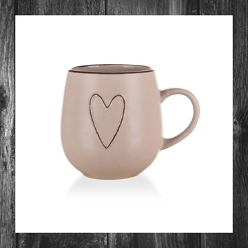 Cană din ceramică HEART 500 ml – Bej – 60221524LB
