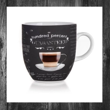 CAFE Cană din ceramică, 280 ml, neagră, cod 60223121