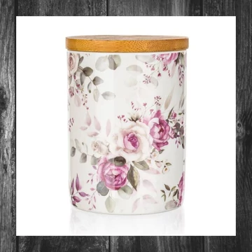 Cutie de Depozitare din Ceramică BANQUET ROSE cu Capac, 13 x 10 cm, 60322095