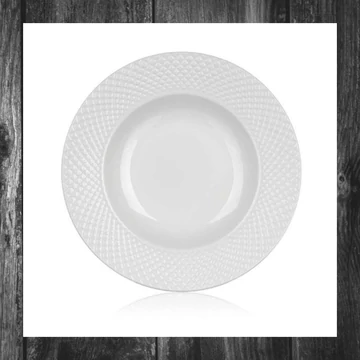 Farfurie Adâncă din Ceramică BANQUET DIAMOND LINE, 22,2 cm, Alb, 60322120