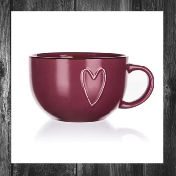 Cană ceramică BANQUET Jumbo HEART, 730 ml, bordo 60324995
