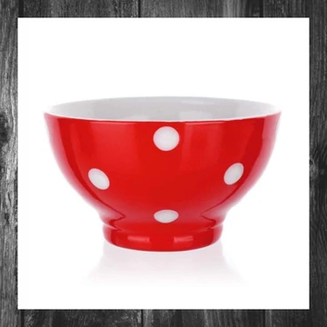 BANQUET Vas de Ceramică 13 cm, cu Buline Roșii 60K1575-C