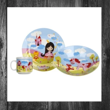 Set de veselă din ceramică pentru copii – PRINCESS, 3 piese – 60YDDS03J