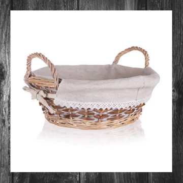 HOME DECOR Coș împletit cu mâner DUO, rotund, maro-alb, 30 × 11 cm 63940550
