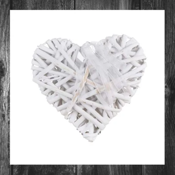 HOME DECOR Inimă decorativă, 15 × 15 cm, alb 63943551
