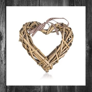 HOME DECOR Inimă din rattan – 15 × 15 cm – Natural – 63943651
