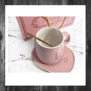 Set de Încălzitor pentru Cafea și Ceai Roz ADGG911
