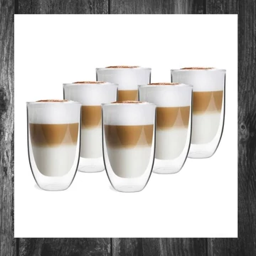 Set de pahare latte cu perete dublu 330 ml ADG.I-H324
