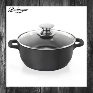 Oală cu strat de marmură Bachmayer, neagră, 28 cm, 6,5L – BM-7770-28
