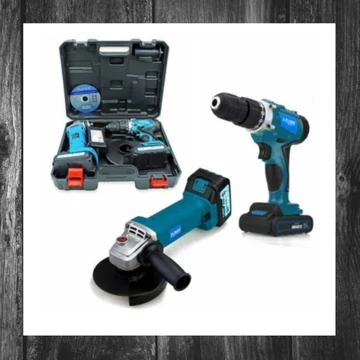 Set de bormașină și polizor unghiular fără fir Flinke FK-8015 TWIN PACK