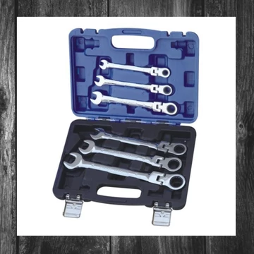 Set chei flexibile Fischer Kraft FS-1006 – 6 piese, Cr-V, cu adaptor și carcasă rezistentă