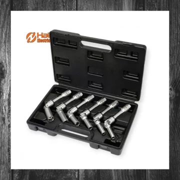 Haina – Set de chei articulate pentru bujii, 6 dimensiuni, oțel crom-vanadiu – Model HA-2674