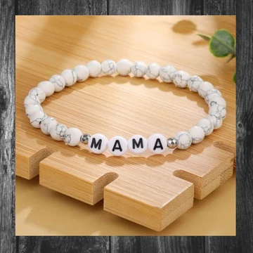 Brățară elegantă cu perle și mesajul „MAMA” HR02774