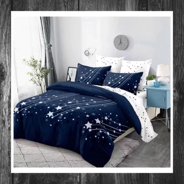Set de lenjerie de pat din 7 piese Moon, albastru închis MOON2