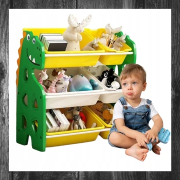 Raft din plastic cu coșuri de depozitare – tematică Dinozaur PO17
