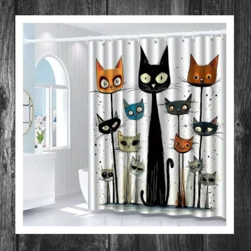 Perdea de duș CATS din poliester – RK640762