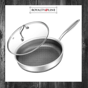 Tigaie Royalty Line RL-HC20L – 20 cm, cu capac, tehnologie hibridă, antiaderentă, PFOA-free