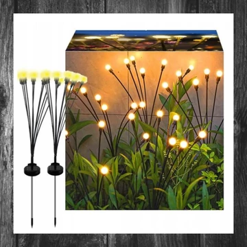 2 Buc LED Lampă Solară cu Panou Solar, 6 Becuri, Decorațiune de Grădină cu Licurici SOLAWN