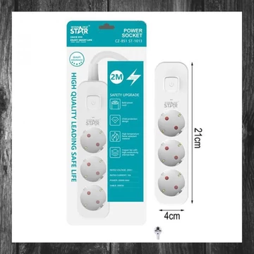 Prelungitor electric Winning Star cu 3 prize și întrerupător – model ST-1013
