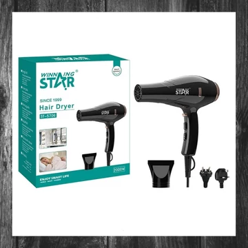 Uscător de păr Winning Star cu 3 setări de temperatură și 2 setări de viteză – model ST-5706, 2kW
