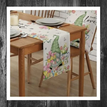 Runner de masă din material textil cu model de primăvară – TJ686021