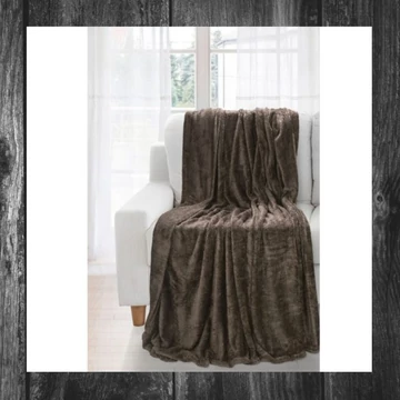 Pătură plușată maro închis – 180x200 cm – model hopebarna180x200