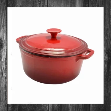 Cratiță din fontă emailată Perfect Home, 28 cm (~5,5 litri), roșie, cod 10567