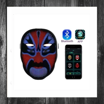 Világító LED Arcmaszk Bluetooth Alkalmazással holm7149