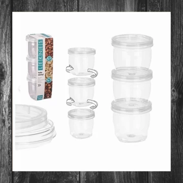 Set de 3 borcane din plastic LEKNES, 250 ml 10657