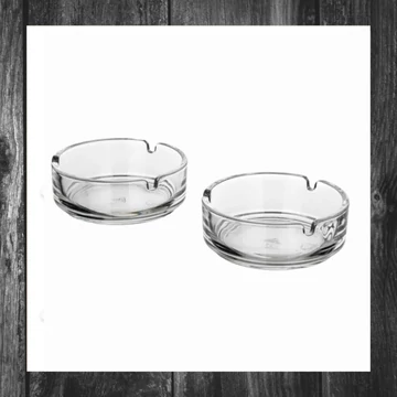 Scrumieră transparentă din sticlă, 10 cm, set 2 bucăți – 59AT10621
