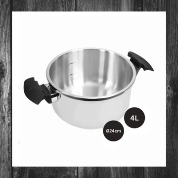 Oală sub presiune Royalty Line din oțel inoxidabil, diametru 24 cm, model RL-24PS4L