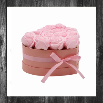Buchet cadou cu flori din săpun – 13 trandafiri roz GSFB-05