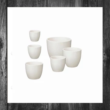 Set 3 ghivece pentru flori IBERGARDEN, mat alb, cod 35208