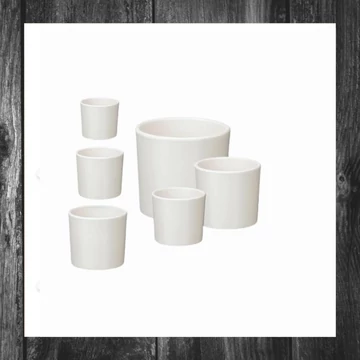 Set 3 ghivece pentru flori IBERGARDEN, mat alb, cod 35214