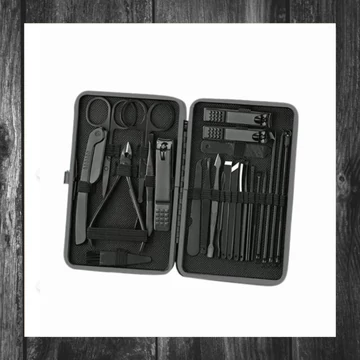 Set premium de manichiură și pedichiură, 24 piese – în etui elegant, negru – 40683700b