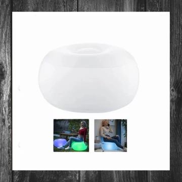 InnovaGoods Pulight Scaun gonflabil cu LED multicolor și telecomandă 5260103503