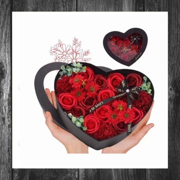 Buchet de flori săpun parfumate în cutie cadou – BUK01CZE