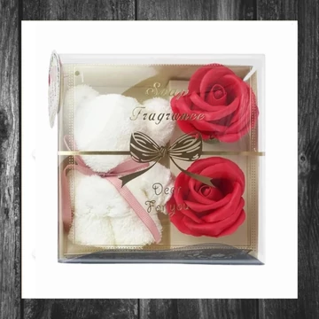 Set cadou – Prosop și flori parfumate de săpun în cutie cadou BUK06CZE