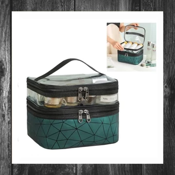 Portfard pliabil – model geometric, verde, 23x15,5x9 cm – KS35WZ1
