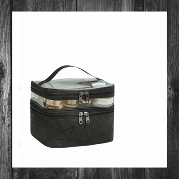 Portfard pliabil – model geometric, negru, 23x15,5x9 cm – KS35WZ3
