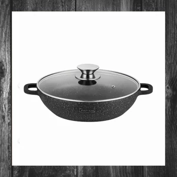 Vas de gătit Royalty Line, strat de marmură, 40 cm, capacitate 11,3 litri, model RL-BR40MG