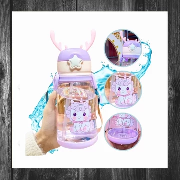 Sticlă de apă – Sticlă pentru copii cu pai 480 ml BD30FIO