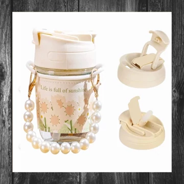 Sticlă cu mărgele decorative, bidon cu mâner SZK81