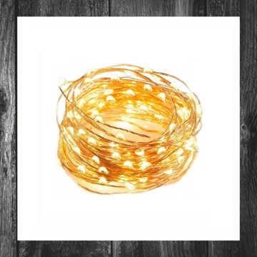 Șir luminos 100 LED alb cald – LAMP37CB (10 m, 8 moduri de iluminare)